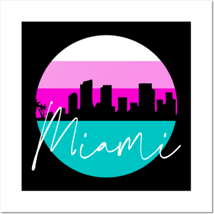 Miami Skyline South Beach Posters and Art